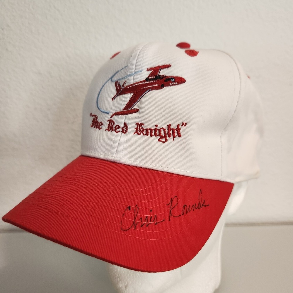 The Red Knight Aviation Vintage Adjustable Snapback Hat Signed by Chris Rounds